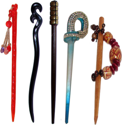 

handkerchief Combo of Multi Color Juda Sticks Bun Stick(Multicolor)