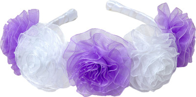 

Aarushi Creations White Purple Crown Head Band, Hair Band(White, Purple)
