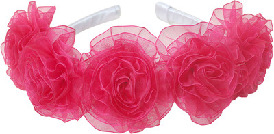 

Aarushi Creations Dark pink Floral Crown Head Band, Hair Band(Pink)