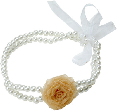 

Aarushi Creations Golden rose pearl tiara Hair Chain, Head Band, Hair Band(Gold)