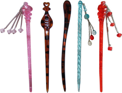 

SHINOO Combo of Multi Color Juda Sticks Bun Stick(Multicolor)