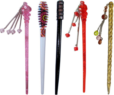 

Caribbean Combo of Multi Color Juda Sticks Bun Stick(Multicolor)