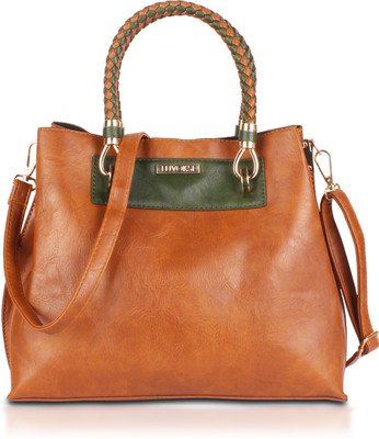 

Luvoksi Hand-held Bag(Tan, Green), Green;tan