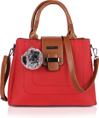 

Luvoksi Hand-held Bag(Red, Brown), Brown;red