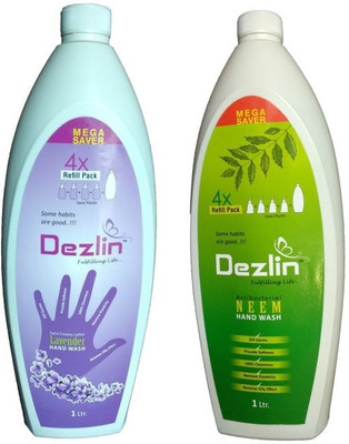 

Dezlin Hand wash (1 Ltr Neem + 1 Ltr Lavender)(2000 ml, Bottle, Pack of 2)