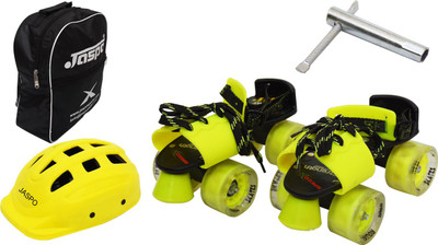 

Jaspo Road Razor Dual Adjustable Senior Roller Skates Combo Suitable for Age Group 6 to 14 Years Skating Kit