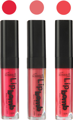 

Bonjour Paris Long lasting velvet matte lipstick(pink, nude, peach, 18 g)