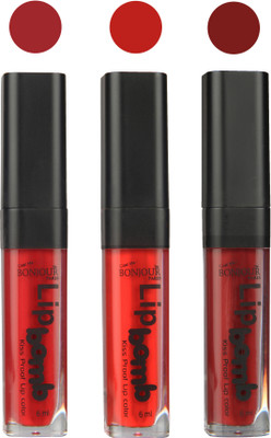 

Bonjour Paris Long lasting velvet matte lipstick(red, bunt amber, brown, 18 g)