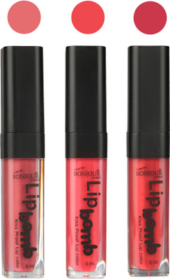 

Bonjour Paris Long lasting velvet matte lipstick(nude, peach, irresistble pink, 18 g)