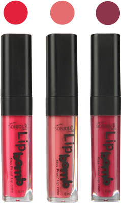 

Bonjour Paris Long lasting velvet matte lipstick(pink, nude, wine, 18 g)