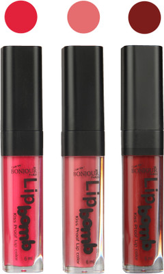

Bonjour Paris Long lasting velvet matte lipstick(pink, nude, brown, 18 g)