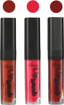 

Bonjour Paris Long lasting velvet matte lipstick(tan, pink, brown, 18 g)