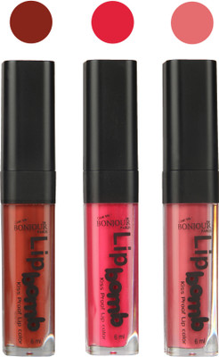 

Bonjour Paris Long lasting velvet matte lipstick(tan, pink, nude, 18 g)