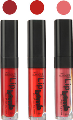 

Bonjour Paris Long lasting velvet matte lipstick(red, bunt amber, nude, 18 g)