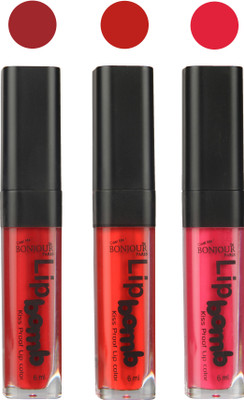 

Bonjour Paris Long lasting velvet matte lipstick(red, bunt amber, pink, 18 g)