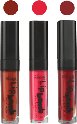 

Bonjour Paris Long lasting velvet matte lipstick(tan, pink, mauve, 18 g)