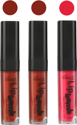 

Bonjour Paris Long lasting velvet matte lipstick(bunt amber, tan, pink, 18 g)