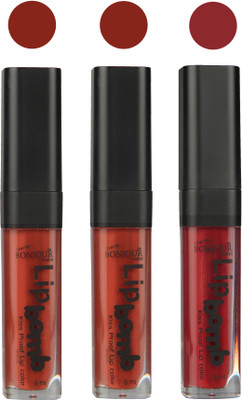 

Bonjour Paris Long lasting velvet matte lipstick(bunt amber, tan, mauve)