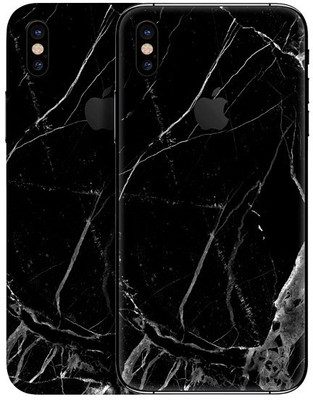 Orgic India Apple iPhone X Mobile Skin(Black Marble)
