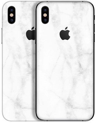 Orgic India Apple iPhone X Mobile Skin(White Marble)