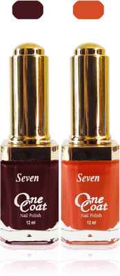 

Seven nail polish orange maroon