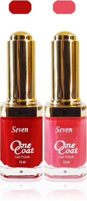 

Seven nail polish pink red