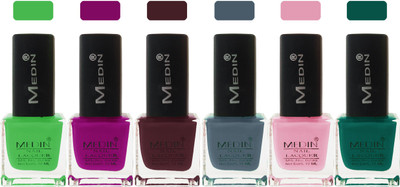 

Medin paris cosmetics makeup fashion matte Nail Polish lady femina09 Combo Set of 6 multicolor 14(Pack of 6)