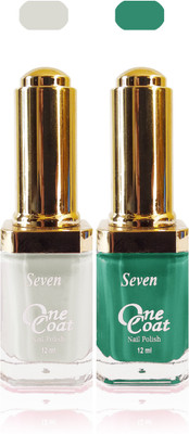 Seven Nail polish green white