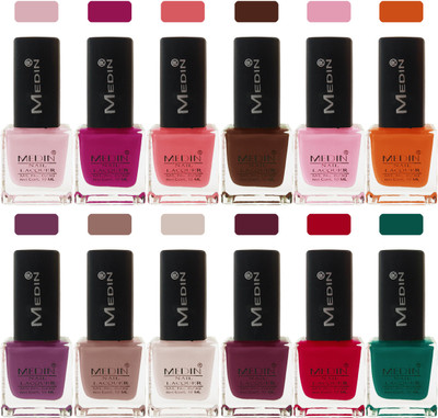 

Medin paris cosmetics makeup fashion matte Nail Polish lady femina09 Combo Set of 12 multicolor 2(Pack of 12)