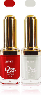 

Seven Nail Polish red white(Pack of 2)