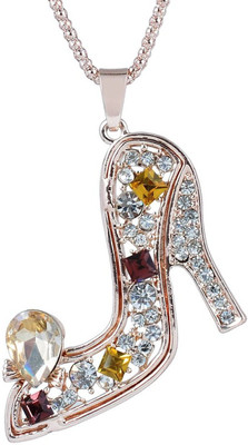 memoir High Heel Sandal Shoe Gold-plated Cubic Zirconia Brass Pendant