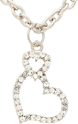 memoir Linking Heart locket for women Silver Cubic Zirconia Brass Pendant