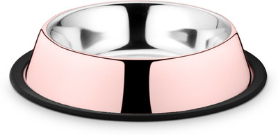 

HM Steels HMSTEELS Stainless steel Pet Dog feeding Bowl Anti skid 2bowls set Pink Color 500ML-set of 2 Round Stainless Steel Pet Bowl(500 ml Pink)