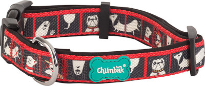 

Chumbak Dog Faces Stripes L01 Dog Everyday Collar(, Black 1