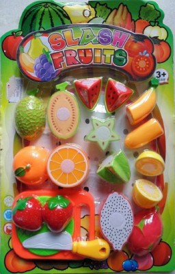 

Amazia Realistic Sliceable Fruits Cutting Play Kitchen Set Toy with Knife,Plate and Cutting Board for Kidz.