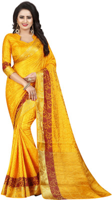 MANJULA SAREE Woven Banarasi Cotton Silk Saree(Gold)