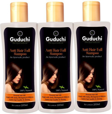 

Guduchi Ayurveda Guduchi - Ayurvedic Anti Hair Fall Shampoo - Pack of 3 (200 ml x 3)(200 ml)
