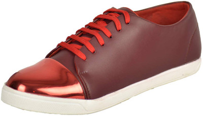 

SEVN Shinny Toe Red Color Casual Shoes For Men Sneakers For Men(Burgundy