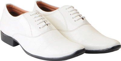 

FAUSTO Party Wear Lace Up For Men(White