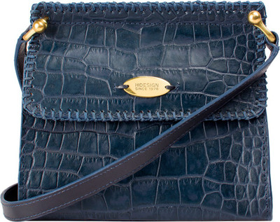 

Hidesign Women Casual Blue Genuine Leather Sling Bag
