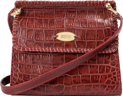 

Hidesign Women Casual Red Genuine Leather Sling Bag