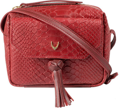 

Hidesign Women Casual Red Genuine Leather Sling Bag