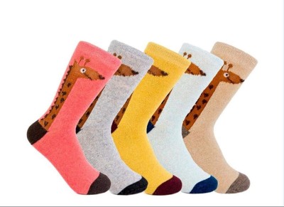 PinKit Women Printed Mid-Calf/Crew(Pack of 5)