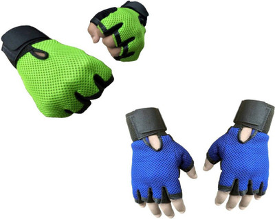 

Snipper Combo of Heavy Leather Netted Gloves With Wrist Support(Pack of 3 Pair Gloves) Gym & Fitness Gloves (Free Size, Green, Blue)