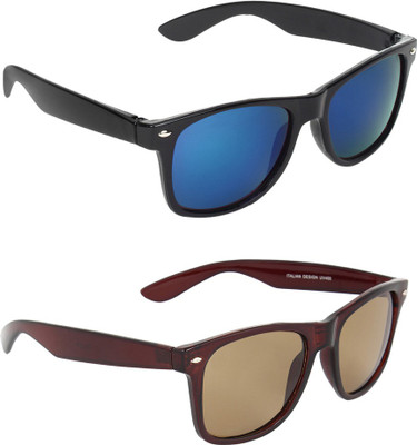 Zyaden Wayfarer, Wayfarer Sunglasses(For Men & Women, Multicolor, Brown)
