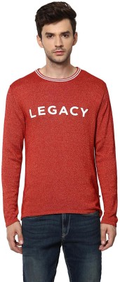 Allen Solly Printed Crew Neck Casual Men Red Sweater