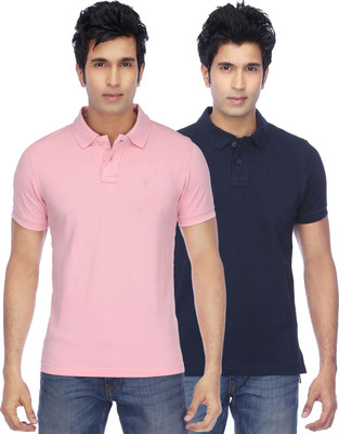 FUNKY GUYS Solid Men Polo Neck Multicolor T-Shirt