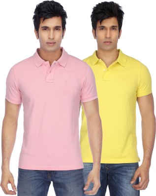 Concepts Solid Men Polo Neck Pink T-Shirt