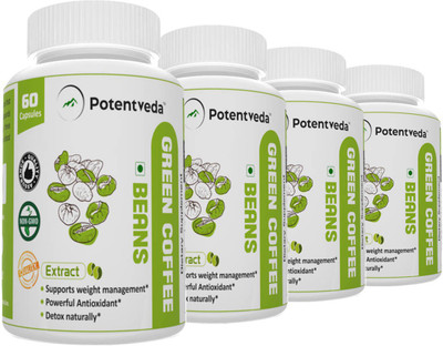 

Potentveda Green Coffee Beans Extract for Weight loss Men & Women 60 Capsules(240 No)