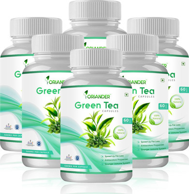 

Oriander oriander 100% natural, pure & organic green tea extract for weight loss and antioxidant 500 mg 60 capsules (pack of 6)(540 g)